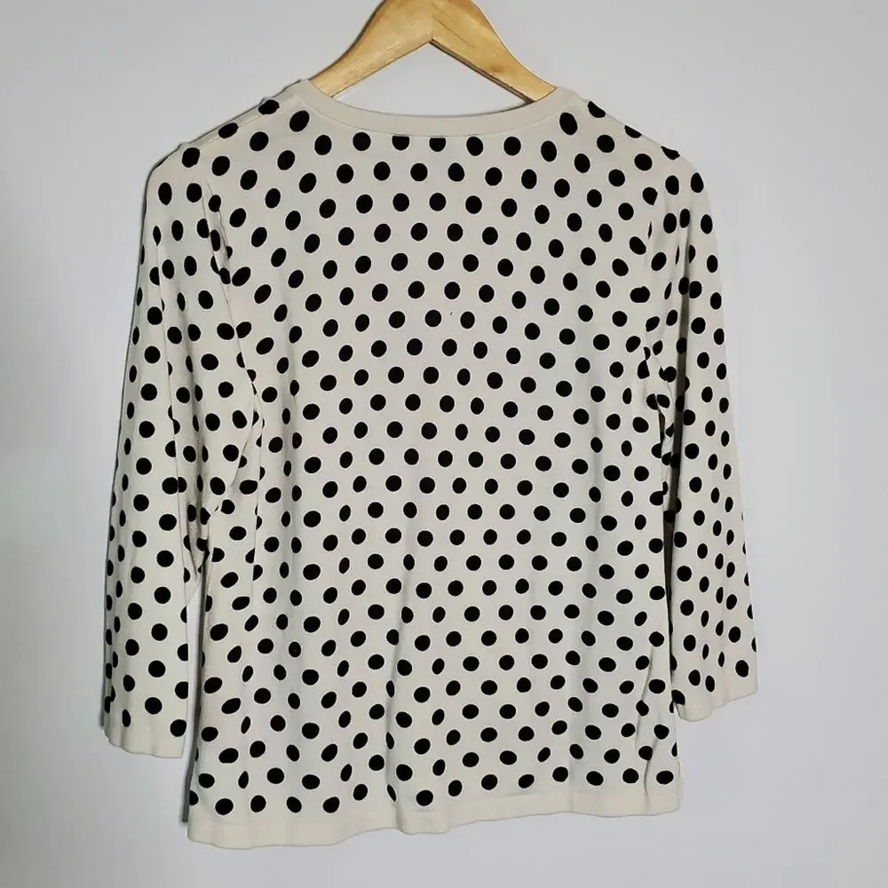 Talbots RSVP floral Embellished polka dot Sweater with matching tank top Size M